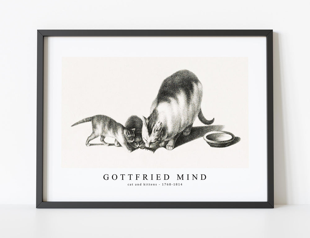 Gottfried Mind - cat and kittens by Gottfried Mind (1768-1814)