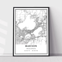 Madison, Wisconsin Modern Map Print 