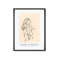 Egon Schiele - Seated Nude Girl Clasping Her Left Knee 1918