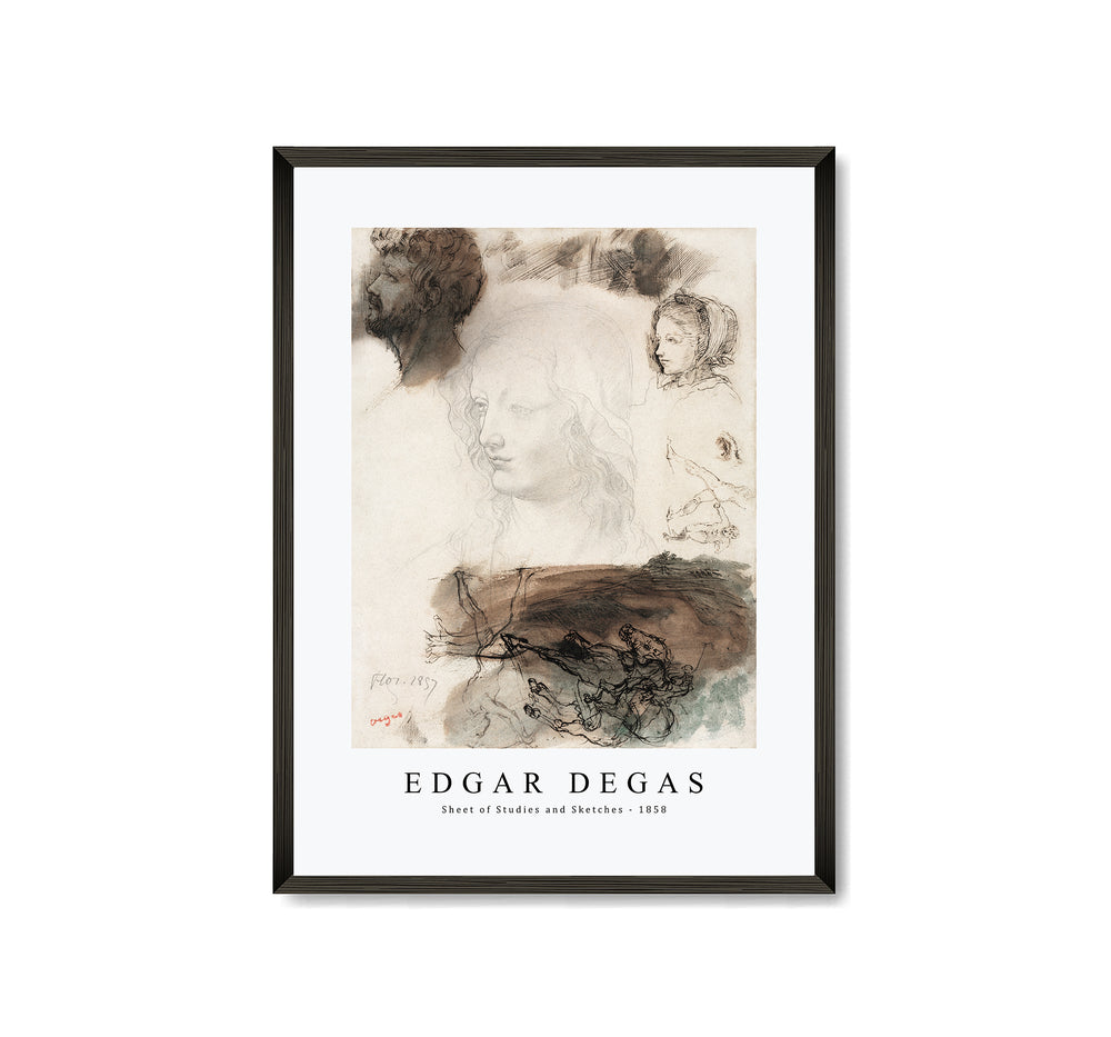 Edgar Degas - Sheet of Studies and Sketches 1858