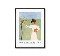 
              Edward Penfield - Woman reaching for birds 1894
            
