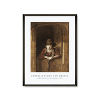 Cornelis ploos van amstel - Jongen leunend over een onderdeur-1821