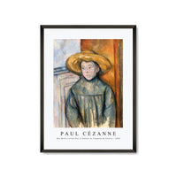 Paul Cezanne - Boy With a Straw Hat (L'Enfant au Chapeau de Paille) 1896