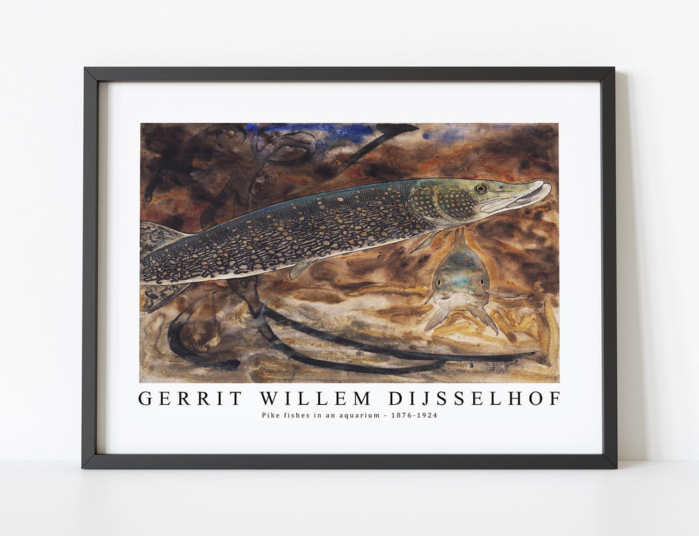 Gerrit Willem Dijsselhof -Pike fishes in an aquarium 1876-1924