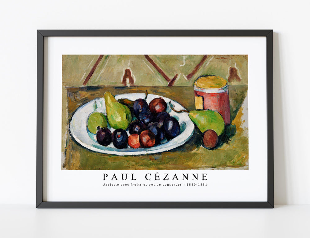 Paul Cezanne - Plate with Fruit and Pot of Preserves (Assiette avec fruits et pot de conserves) 1880-1881