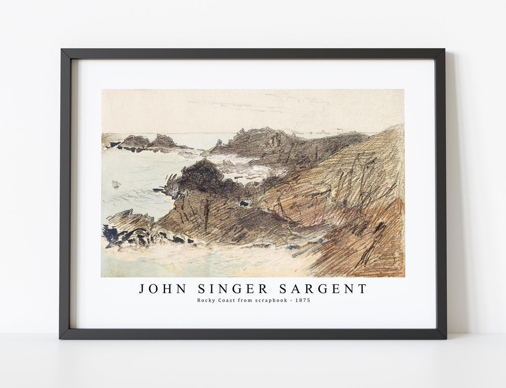 John Singer Sargent - Rocky Coast from scrapbook (ca. 1875)