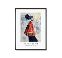 
              Henry Somm - Elegant in red cape (1890-1900)
            