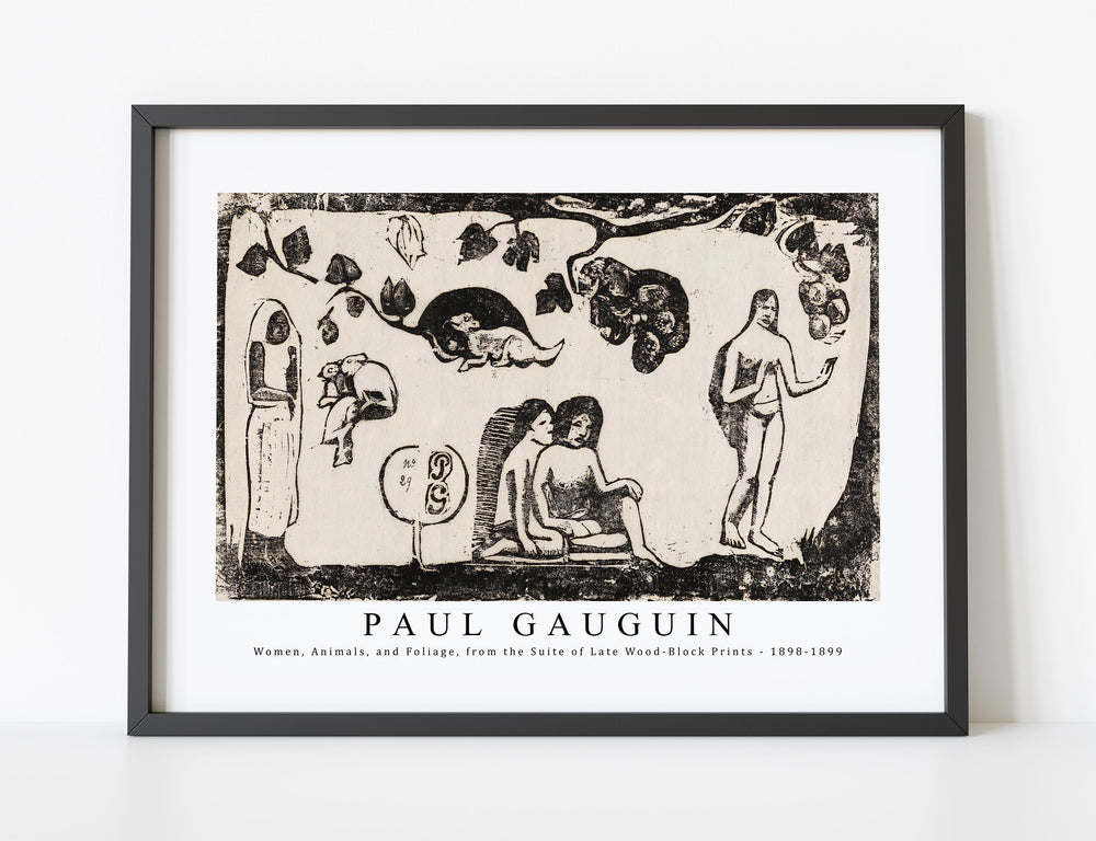 Paul Gauguin - Women, Animals, and Foliage, from the Suite of Late Wood-Block Prints 1898-1899