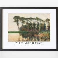 Piet Mondrian - Farmstead along the water screened by nine tall trees 1905