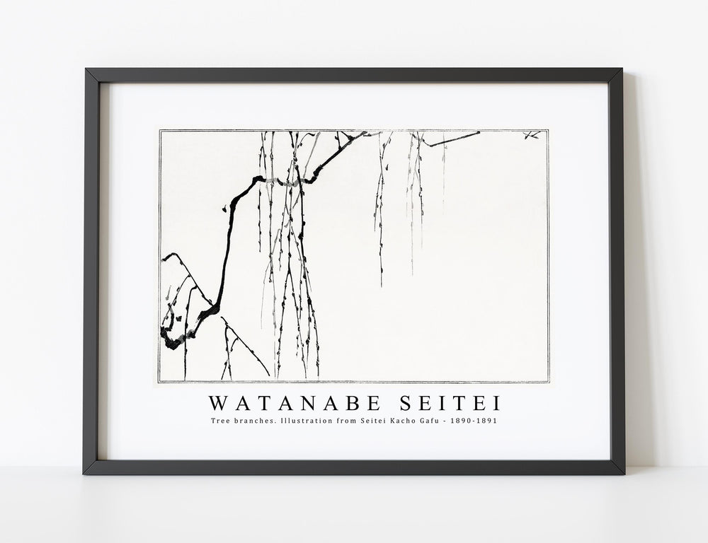 Watanabe Seitei - Tree branches. Illustration from Seitei Kacho Gafu 1890-1891