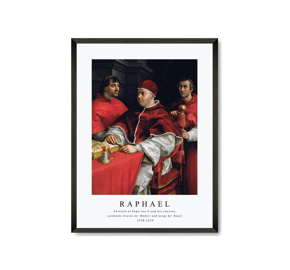 Raphael - Portrait of Pope Leo X and his cousins, cardinals Giulio de' Medici and Luigi de' Ross 1518-1519