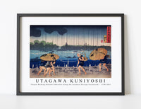 
              Utagawa Kuniyoshi-“People Walking Beneath Umbrellas Along the Seashore During a Rainstorm” 1798-1861
            