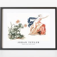 Johan Teyler -Poppies and a naked woman