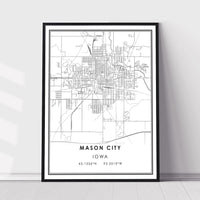 
              Mason City, Iowa Modern Map Print 
            