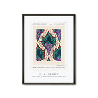 E.A.Seguy - Grape pattern Art Nouveau pochoir print in oriental style