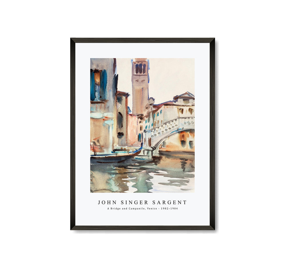 John Singer Sargent - A Bridge and Campanile, Venice (ca. 1902–1904)