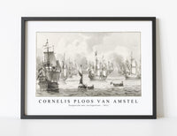 
              Cornelis ploos van amstel - Zeegezicht met oorlogsvloot-1821
            