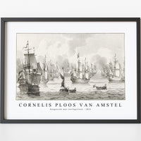 Cornelis ploos van amstel - Zeegezicht met oorlogsvloot-1821