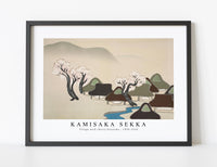
              Kamisaka Sekka - Village with cherry blossoms from Momoyogusa–Flowers of a Hundred Generations (ca. 1909–1910)
            