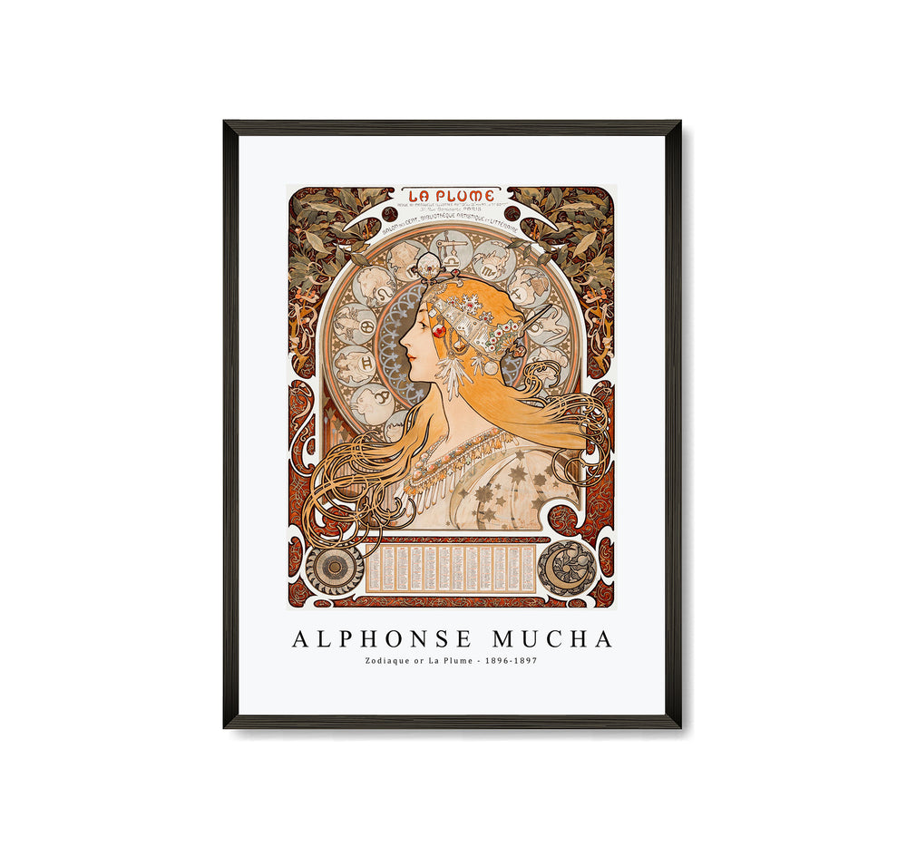 Alphonse Mucha - Zodiaque or La Plume 1896-1897