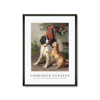 Conradijn Cunaeus - Two dogs by a kennel by Conradijn Cunaeus 1828-1895