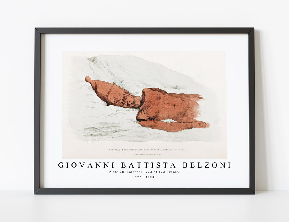 Giovanni Battista Belzoni - Plate 28  Colossal Head of Red Granite 1778-1823