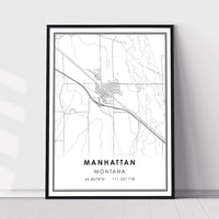 
              Manhattan, Montana Modern Map Print 
            