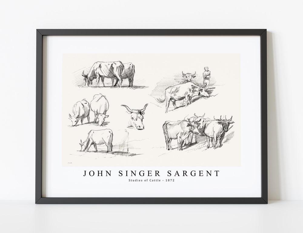 John Singer Sargent - Studies of Cattle (ca. 1872)