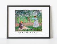 
              Claude Monet - In the Woods at Giverny, Blanche Hoschedé at Her Easel with Suzanne Hoschedé Reading 1887
            