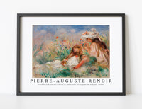 
              Pierre Auguste Renoir - Girls in the Grass Arranging a Bouquet (Fillette couchée sur l'herbe et jeune fille arrangeant un bouquet) 1890
            