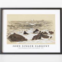 John Singer Sargent - Waves Breaking on Rocks from scrapbook (ca. 1875)