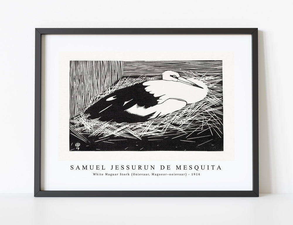 Samuel Jessurun De Mesquita - White Maguar Stork (Ooievaar, Magoear–ooievaar) (1914)