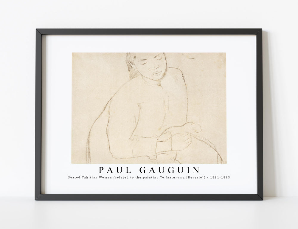 Paul Gauguin - Seated Tahitian Woman (related to the painting Te faaturuma [Reverie]) 1891-1893