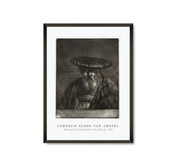 
              Cornelis ploos van amstel - Portrait of an old man with a flat wide cap-1756
            