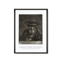 Cornelis ploos van amstel - Portrait of an old man with a flat wide cap-1756