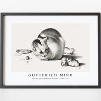 Gottfried Mind - cat and three newborn kittens by Gottfried Mind (1768-1814)