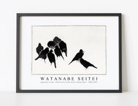 
              Watanabe Seitei - Japanese crows, illustration from Seitei Kacho Gafu 1890-1891
            