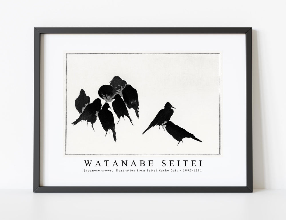 Watanabe Seitei - Japanese crows, illustration from Seitei Kacho Gafu 1890-1891