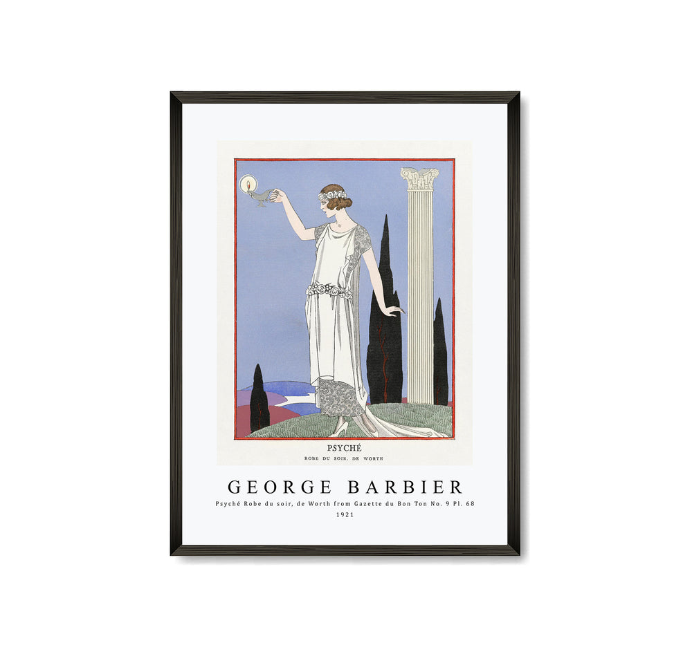 George Barbier - Psyché Robe du soir, de Worth from Gazette du Bon Ton No. 9 Pl. 68 - 1921