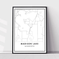 
              Madison Lake, Minnesota Modern Map Print 
            