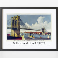 William Harnett - The great east river suspension bridge, connecting the cities of New York and Brooklyn