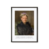 John Singer Sargent - Mary Eliza Mead (née Mary Eliza Scribner, 1822–1896) (ca. 1893)