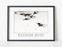 
              Watanabe Seitei - Flying magpies, illustration from Seitei Kacho Gafu 1890-1891
            