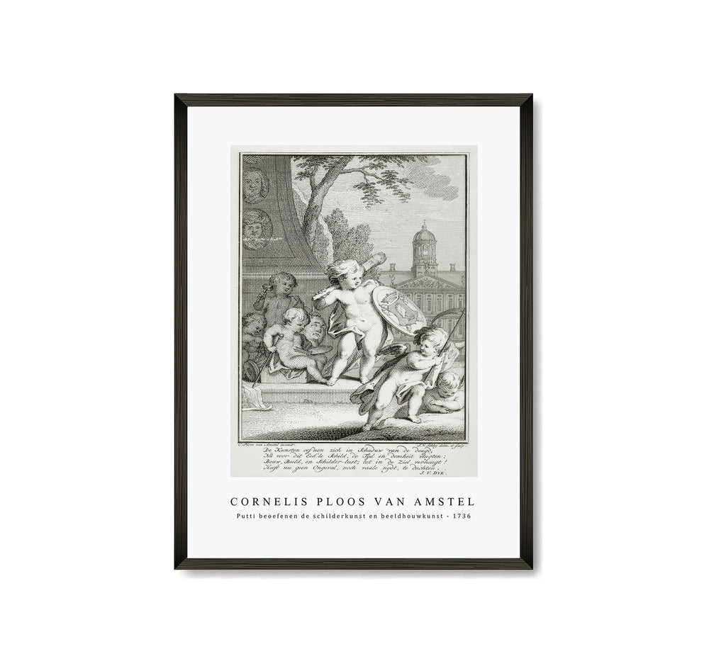 Cornelis ploos van amstel - Putti beoefenen de schilderkunst en beeldhouwkunst-1736-1779