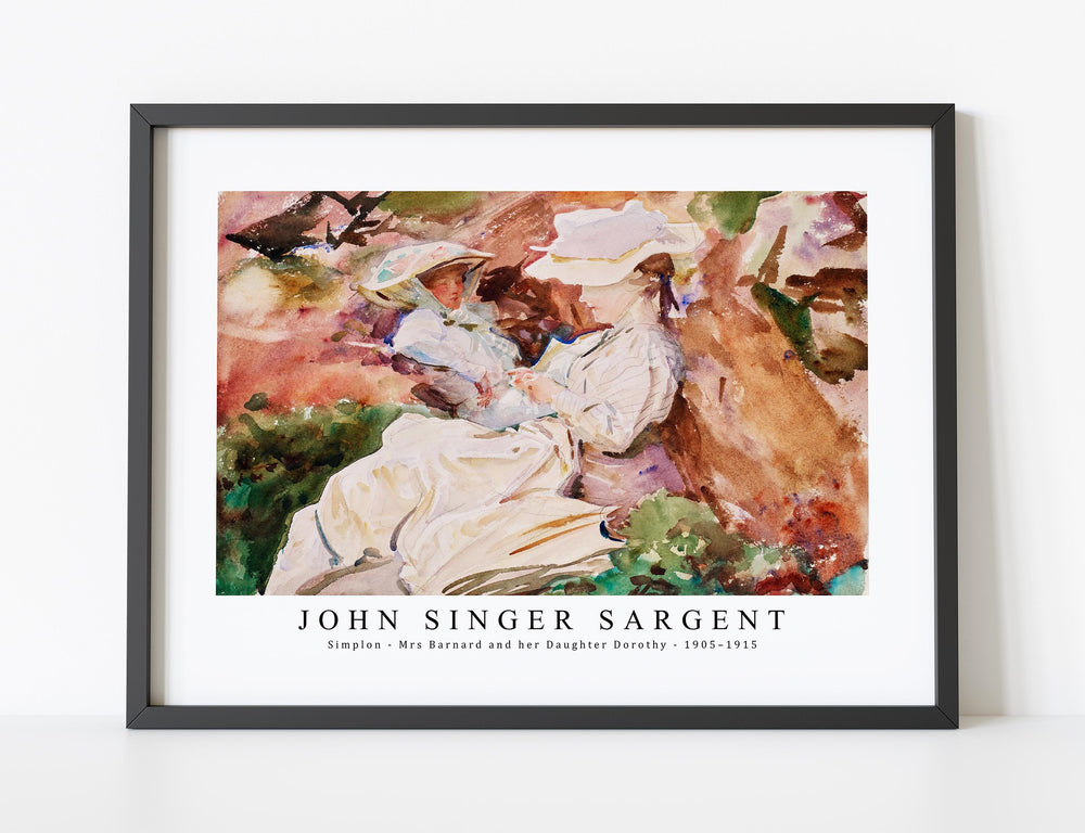 John Singer Sargent - Simplon - Mrs Barnard and her Daughter Dorothy (ca. 1905–1915)