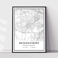 Mechanicsburg, Pennsylvania Modern Map Print 
