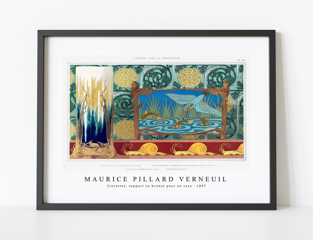 Maurice Pillard Verneuil - Crevettes, support en bronze pour un vase 1897