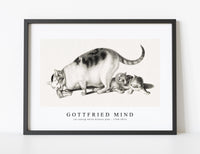 
              Gottfried Mind - cat eating while kittens play by Gottfried Mind (1768-1814)
            