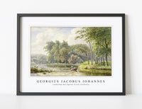 
              Georgius Jacobus Johannes - Landschap met figuren in een roeibootje
            