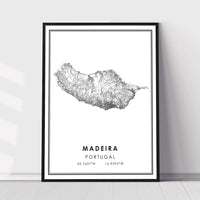 
              Madeira, Portugal Modern Style Map Print 
            